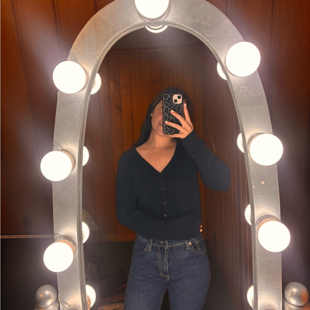 Brandy Melville Black V-Neck Sweater